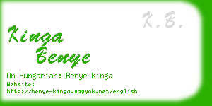 kinga benye business card